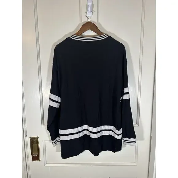 Vintage Mickey & Co. Hockey Style Sweatshirt Mens Size XL Black White Embroidery - Picture 4 of 9